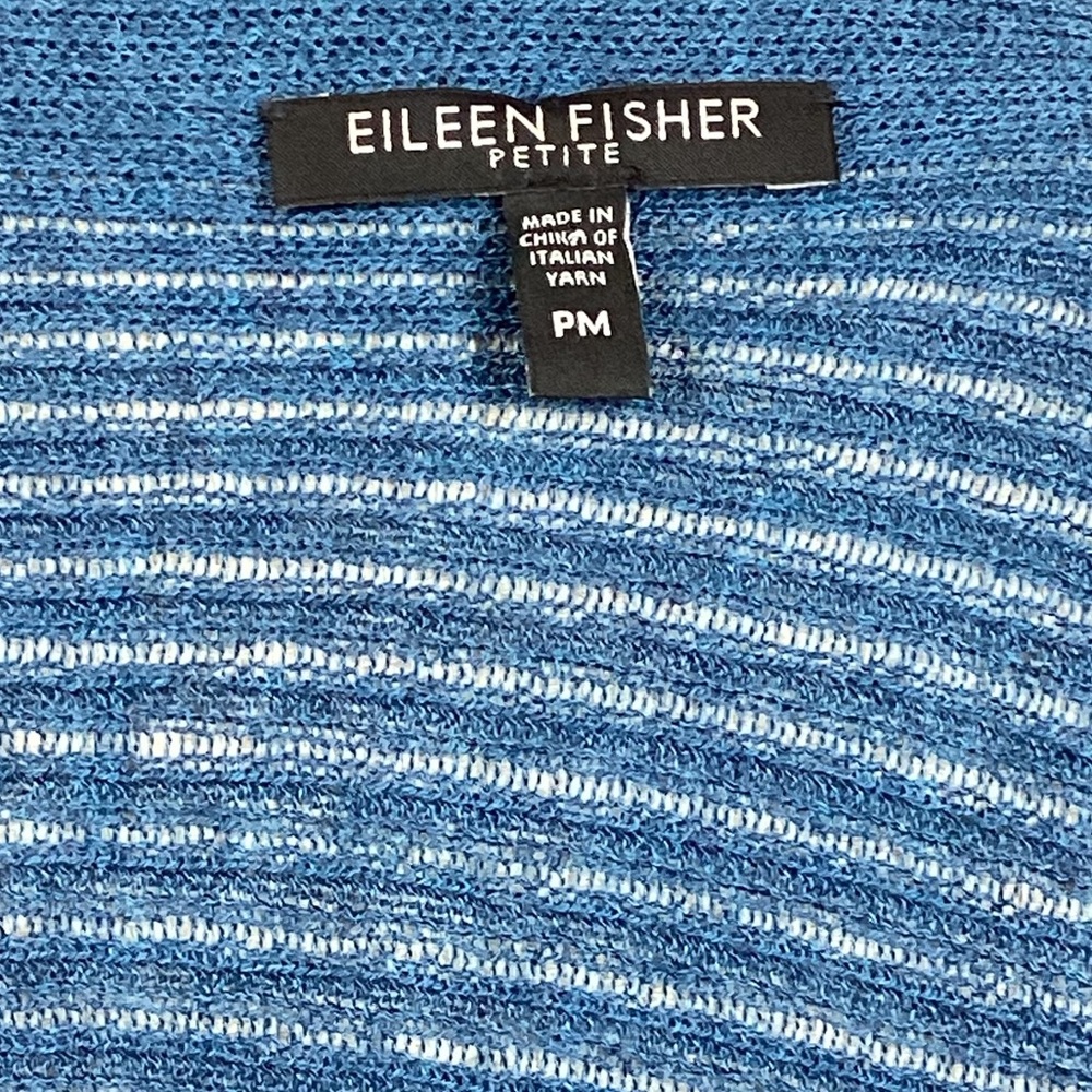 Eileen Fisher Wool Open Cardigan Blue - Picture 8 of 10